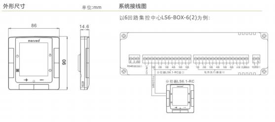 曼瑞德LS6电地暖分控器接线图